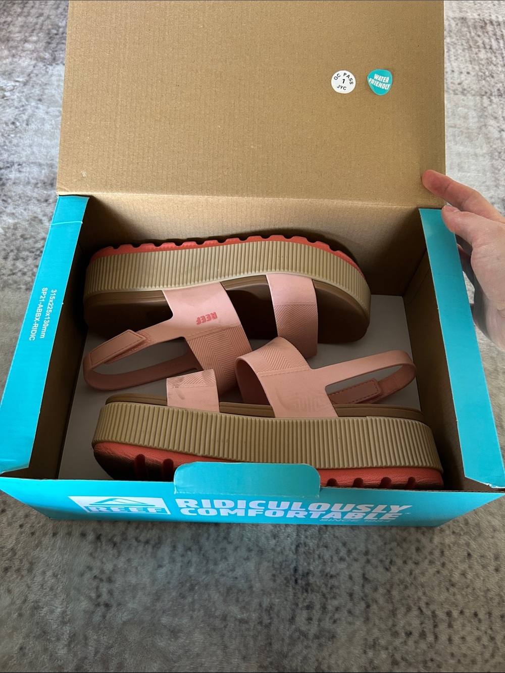 REEF Water Vista Higher Pink Platform Slingback Sandals - Picture 7 of 7